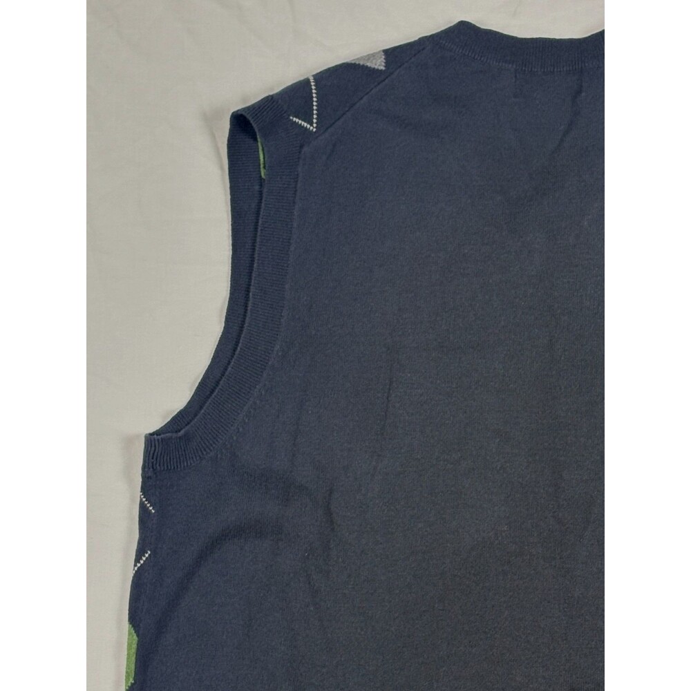 Banana Republic Men's M Argyle Sweater Vest Navy Green Blue Preppy Fall 2009 - Picture 9 of 16